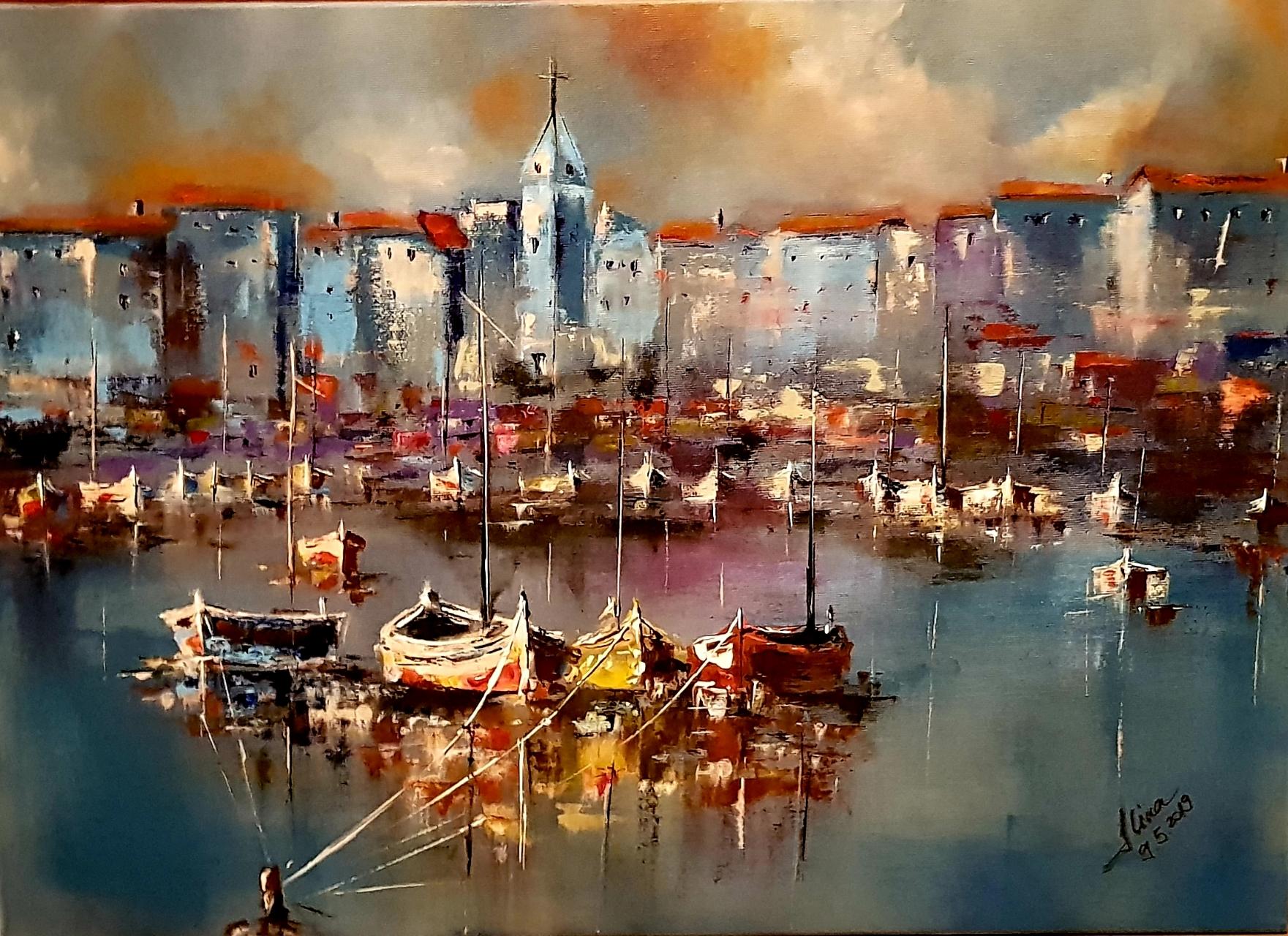 ArteDiAlina.com painting: blue harbour